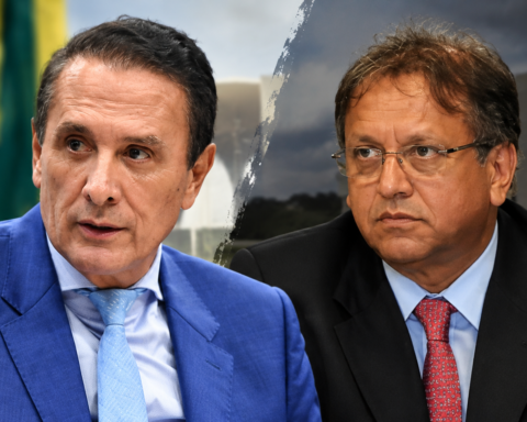 Retrato editorial de dois líderes políticos